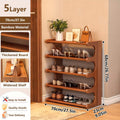 Bamboo Shoe Rack Organizer – 5 or 6 Tier, Space-Saving Storage