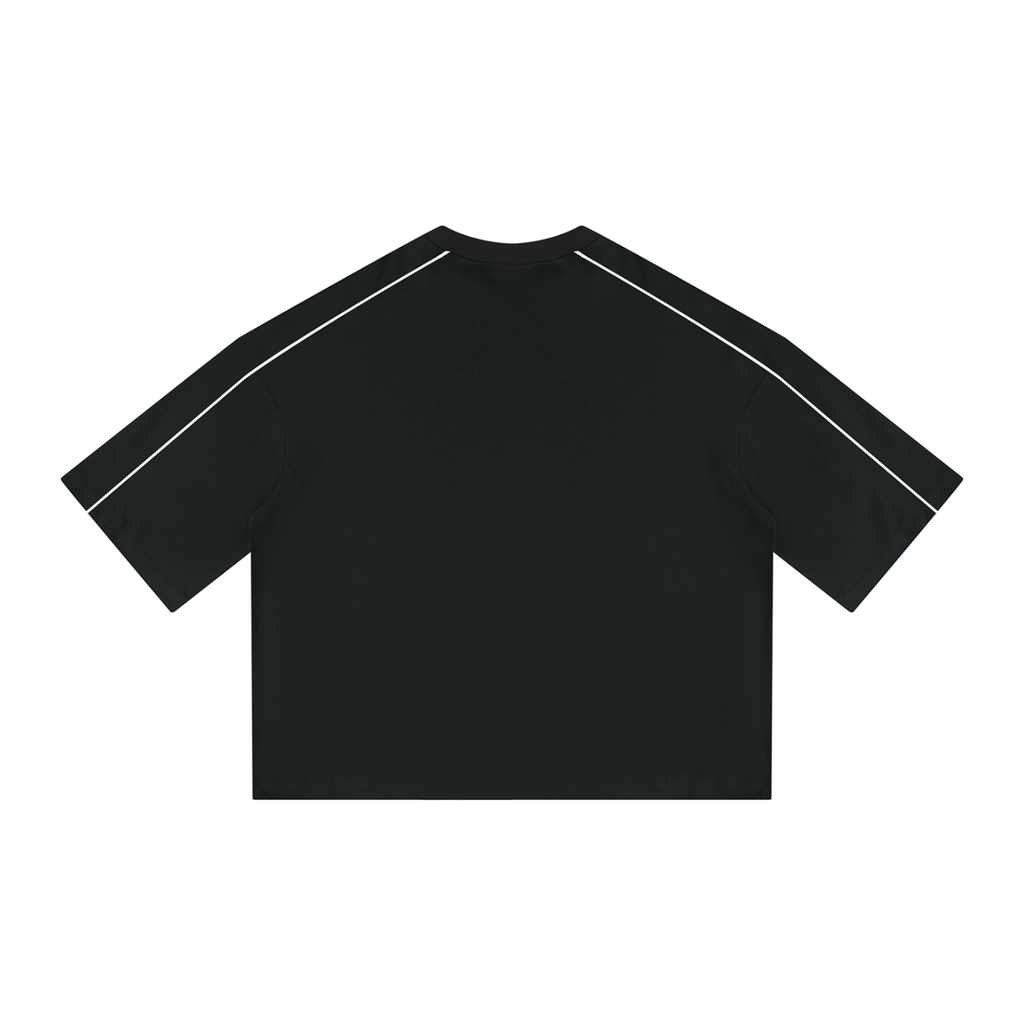 M.Lola Signature Logo Unisex Heavyweight Boxy Piping T-Shirt