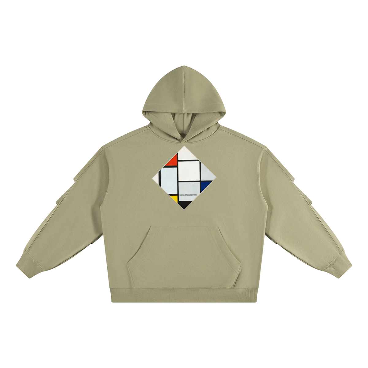 M.Lola “Mondrian” Unisex Heavyweight Ruched Sleeves Hoodie