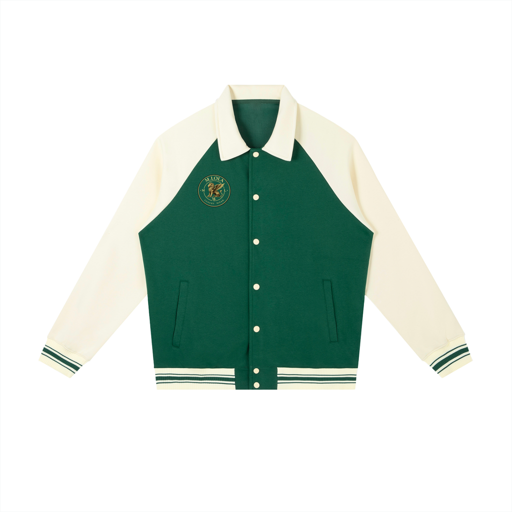 M.Lola Signature Contrast Raglan Sleeve Baseball Jacket