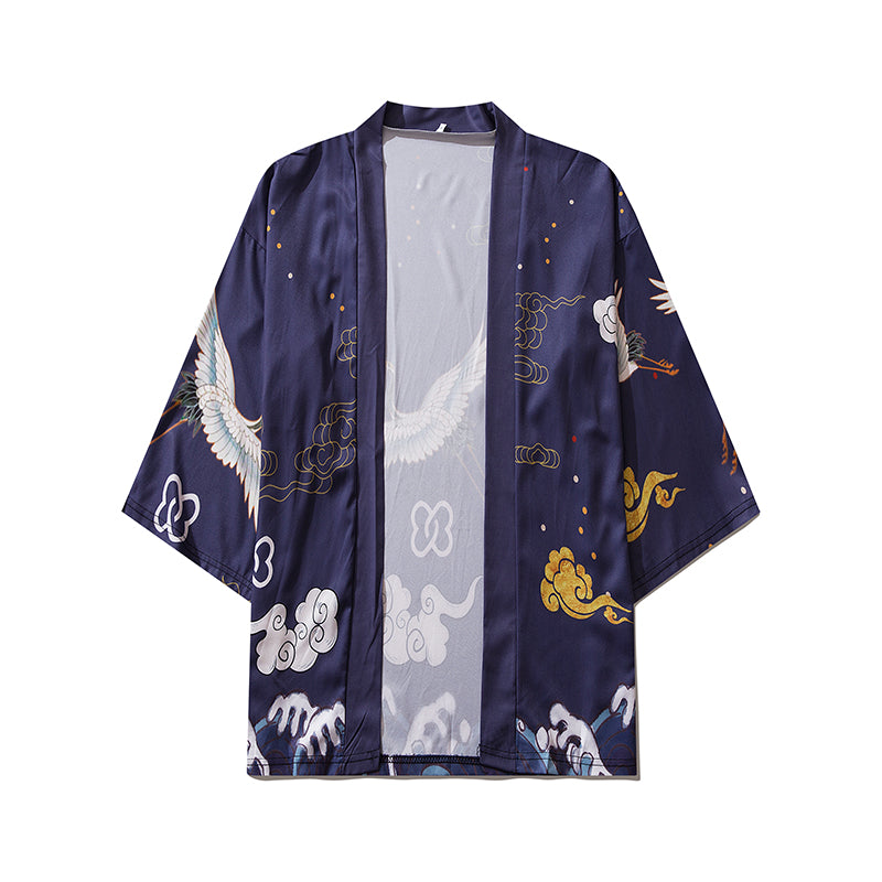YC6316 Purple Cranes Kimono