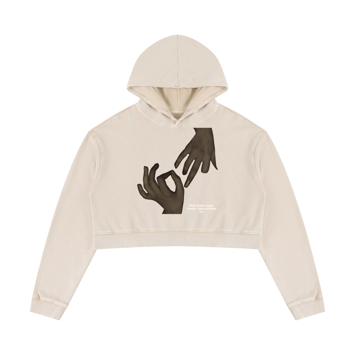 M.Lola “Hands” Women’s Mineral Washed Crop Hoodie