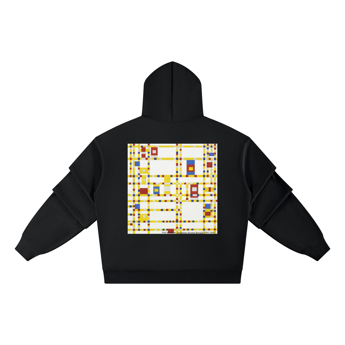 M.Lola “Mondrian” Unisex Heavyweight Ruched Sleeves Hoodie