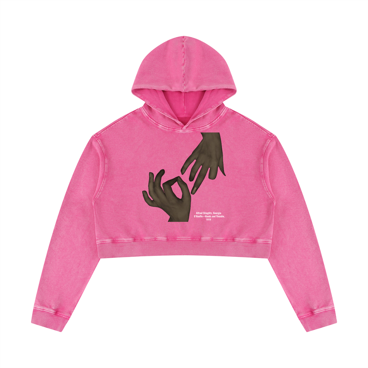 M.Lola “Hands” Women’s Mineral Washed Crop Hoodie