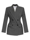 Givenchy Women Double-Breasted Wool Structured Jacket
