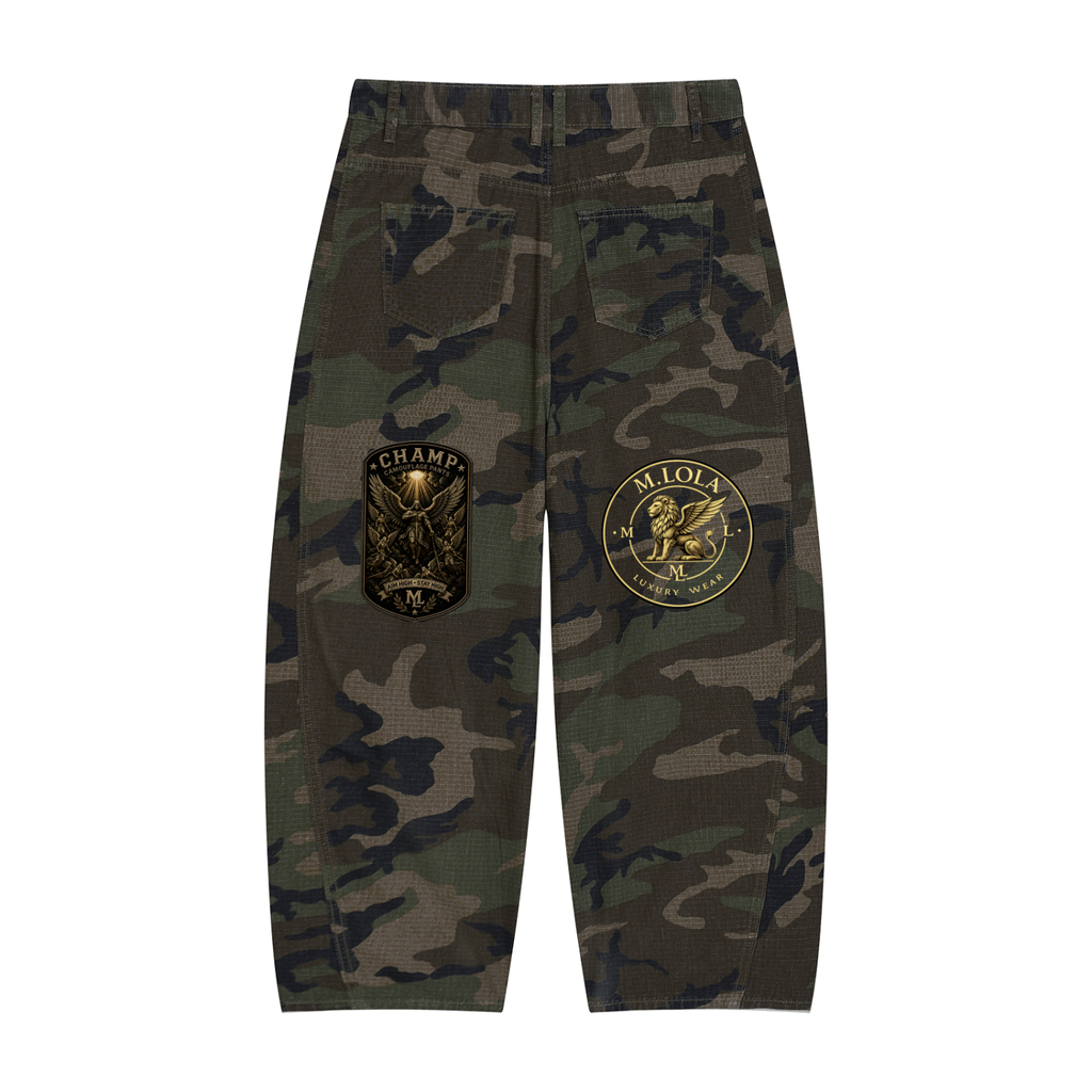 M.Lola "Champ" Men’s Camo Barrel Leg Cargo Pants