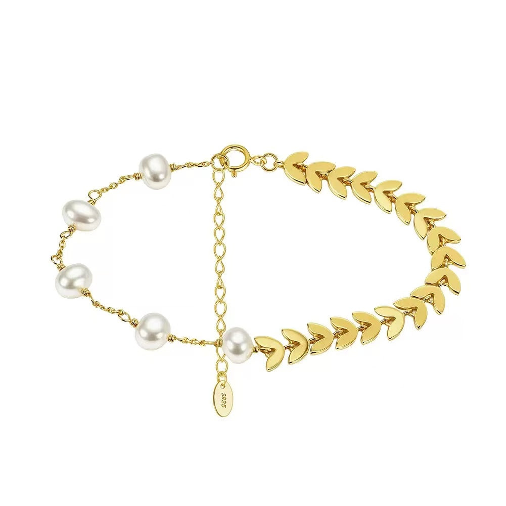 Laurel Grace – Freshwater Pearl Vermeil Bracelet