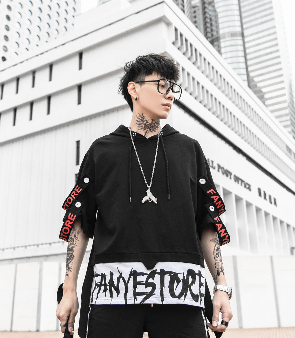 Black Solo Movement Short Sleeves Hoodie