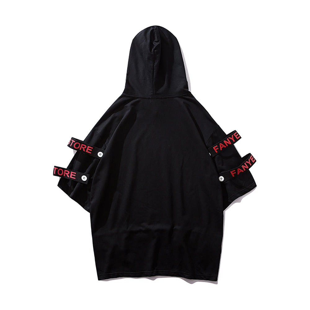 Black Solo Movement Short Sleeves Hoodie