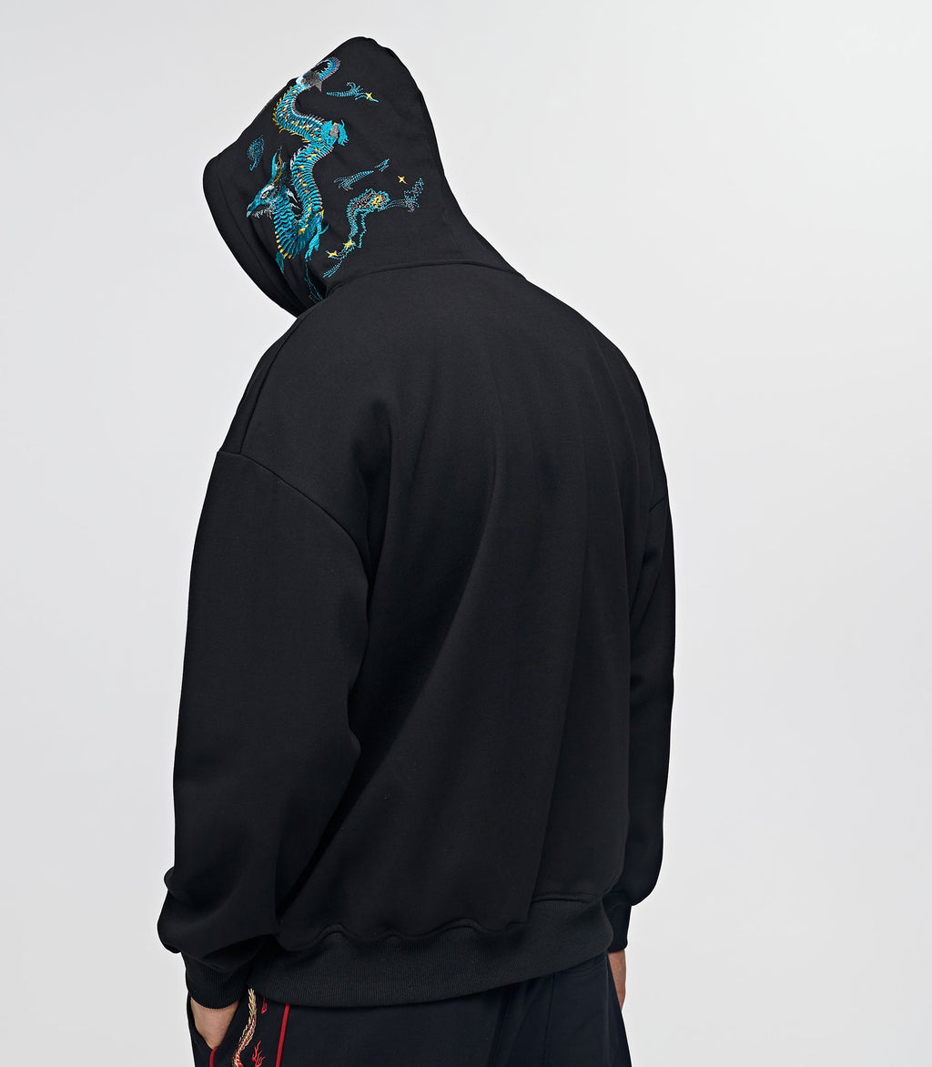 KH9000 Blue Dragon Embroidery Hoodie