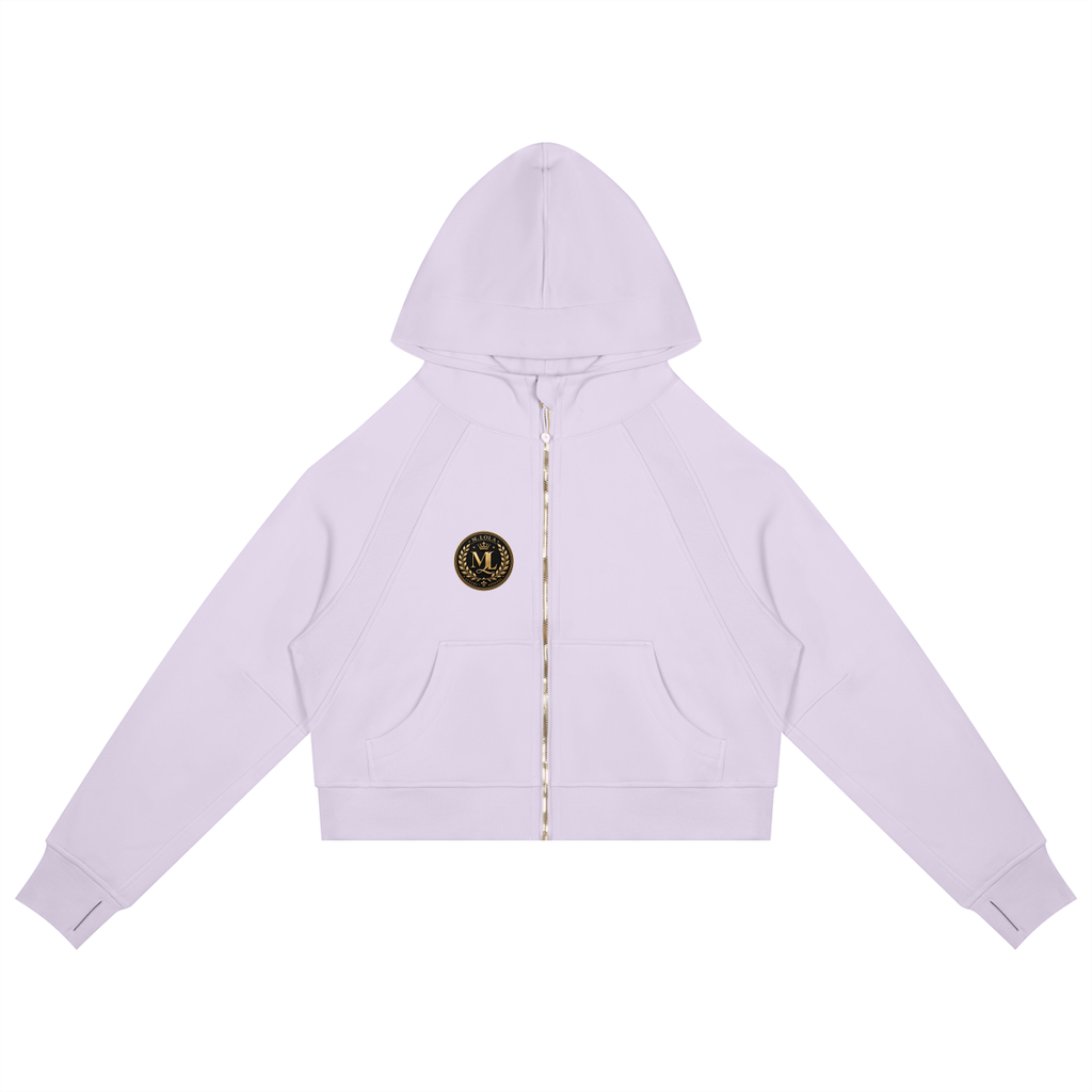 M. Lola Signature Cropped Zip-Through Hoodie