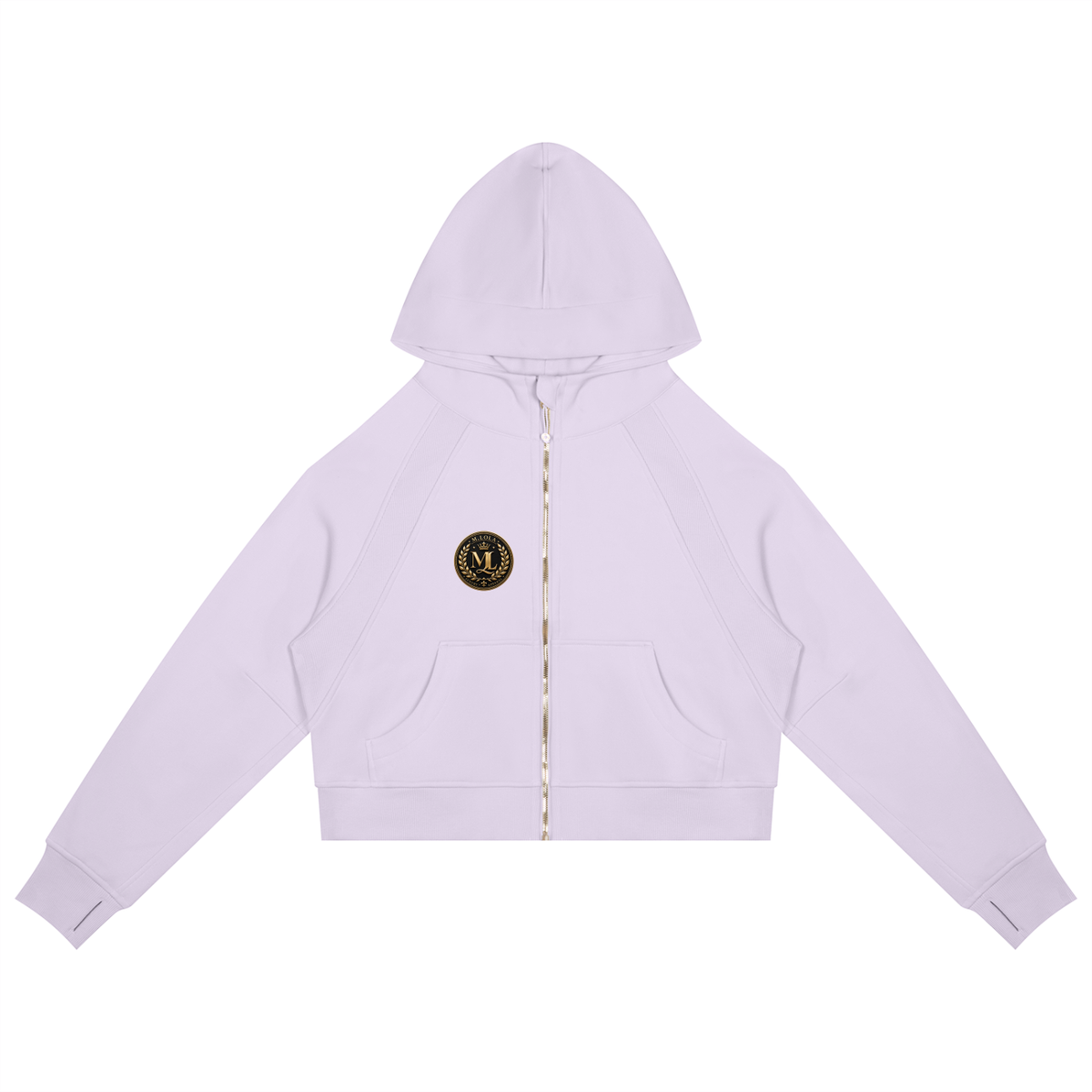 M. Lola Signature Cropped Zip-Through Hoodie