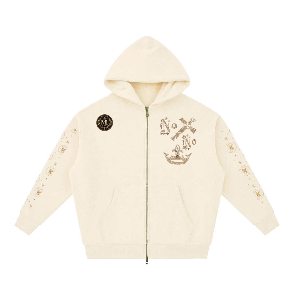 M.Lola "Cross and Crown" Essential Oversized Fleece Boxy Hoodie