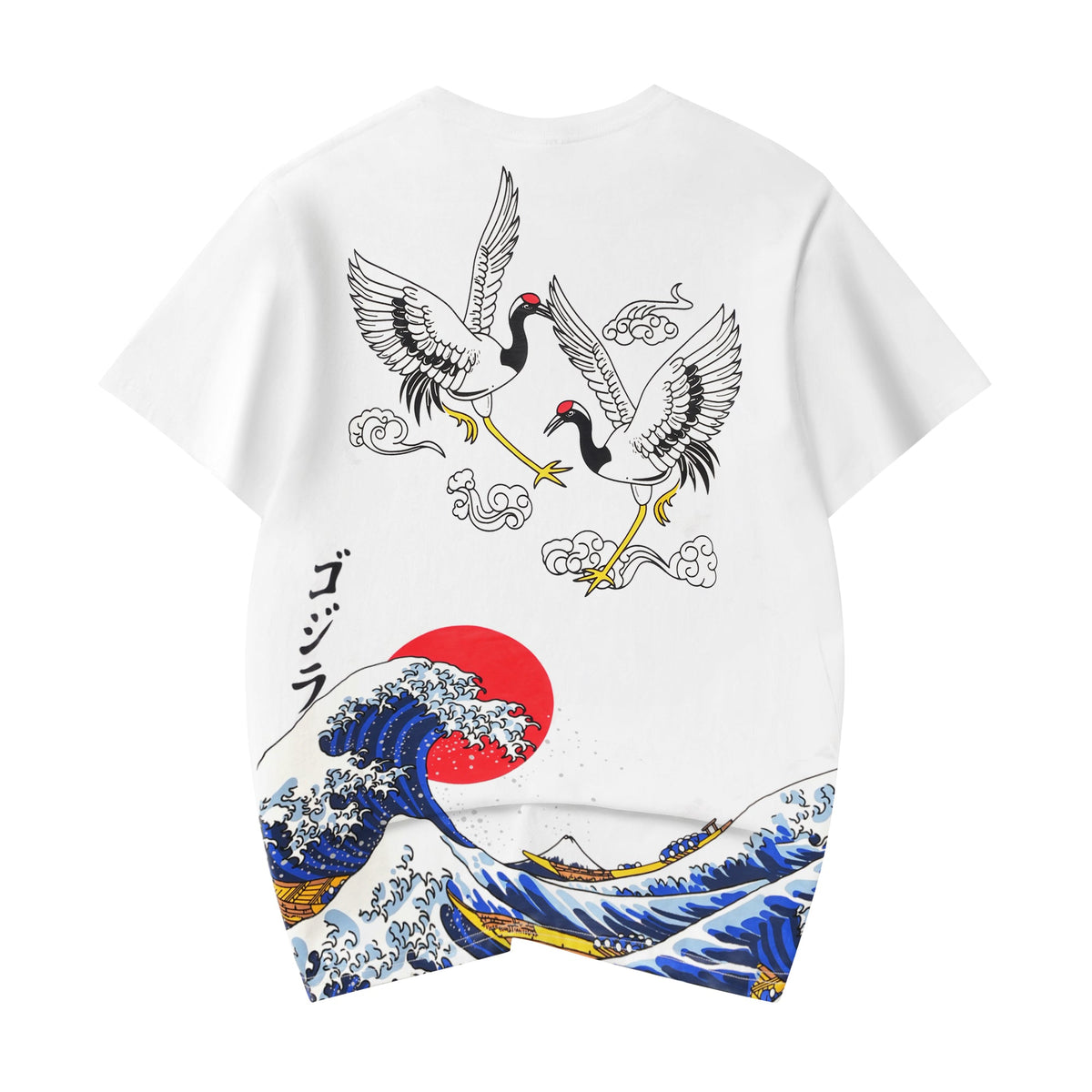 YeT028 Crane and Waves Tee