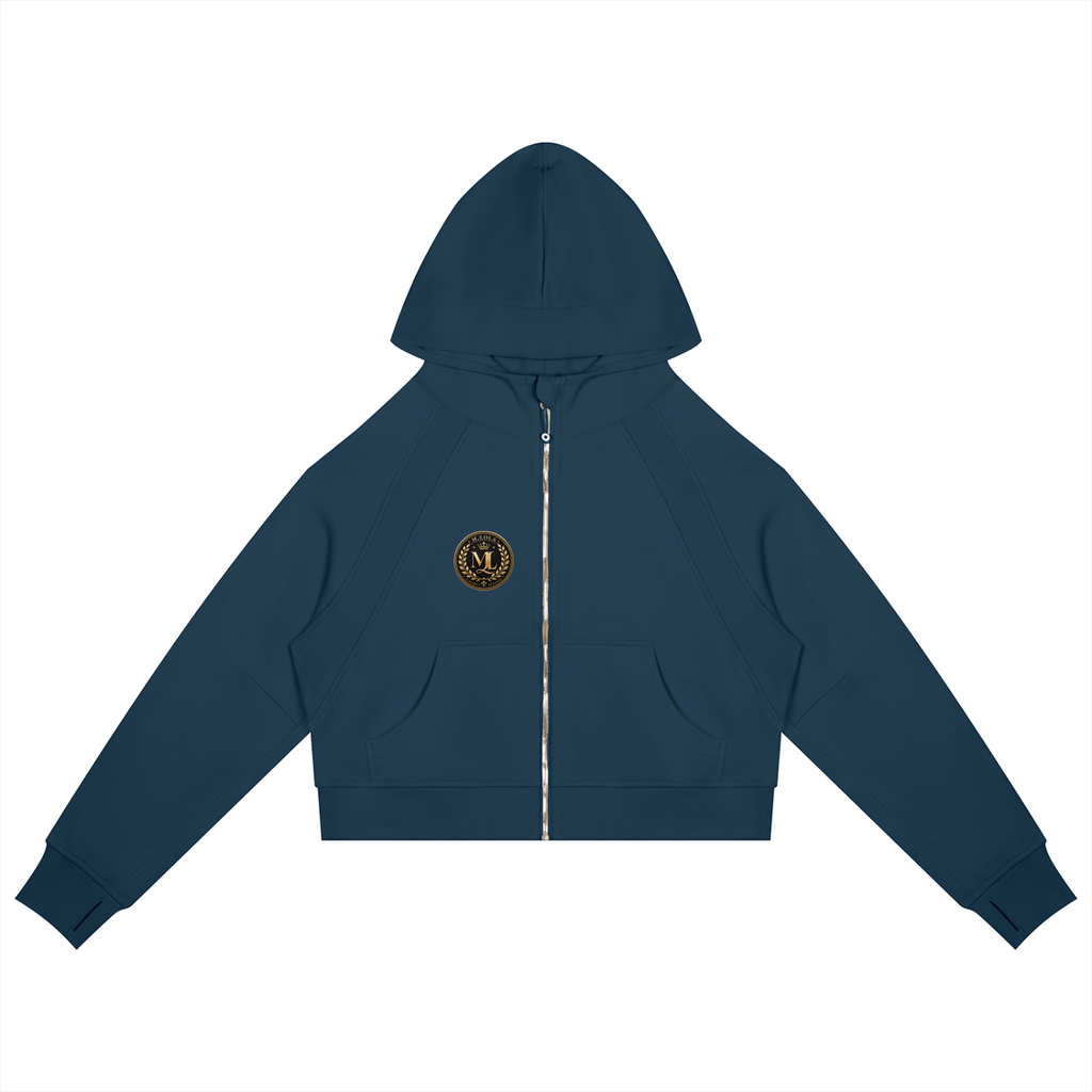 M. Lola Signature Cropped Zip-Through Hoodie