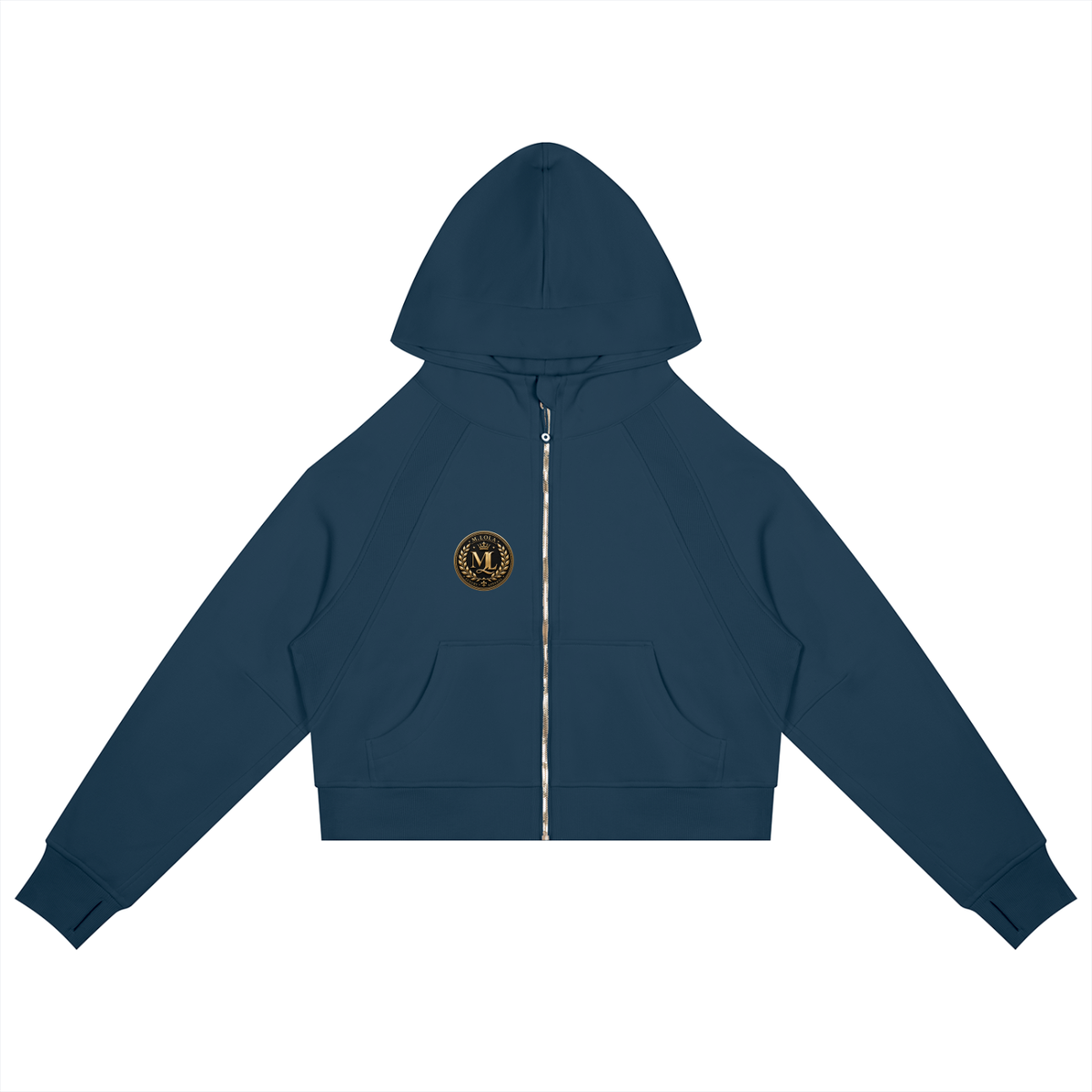 M. Lola Signature Cropped Zip-Through Hoodie