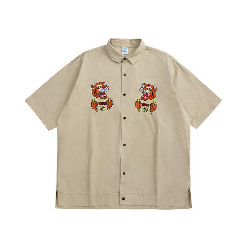 Tiger Warrior Embroidery Shirt