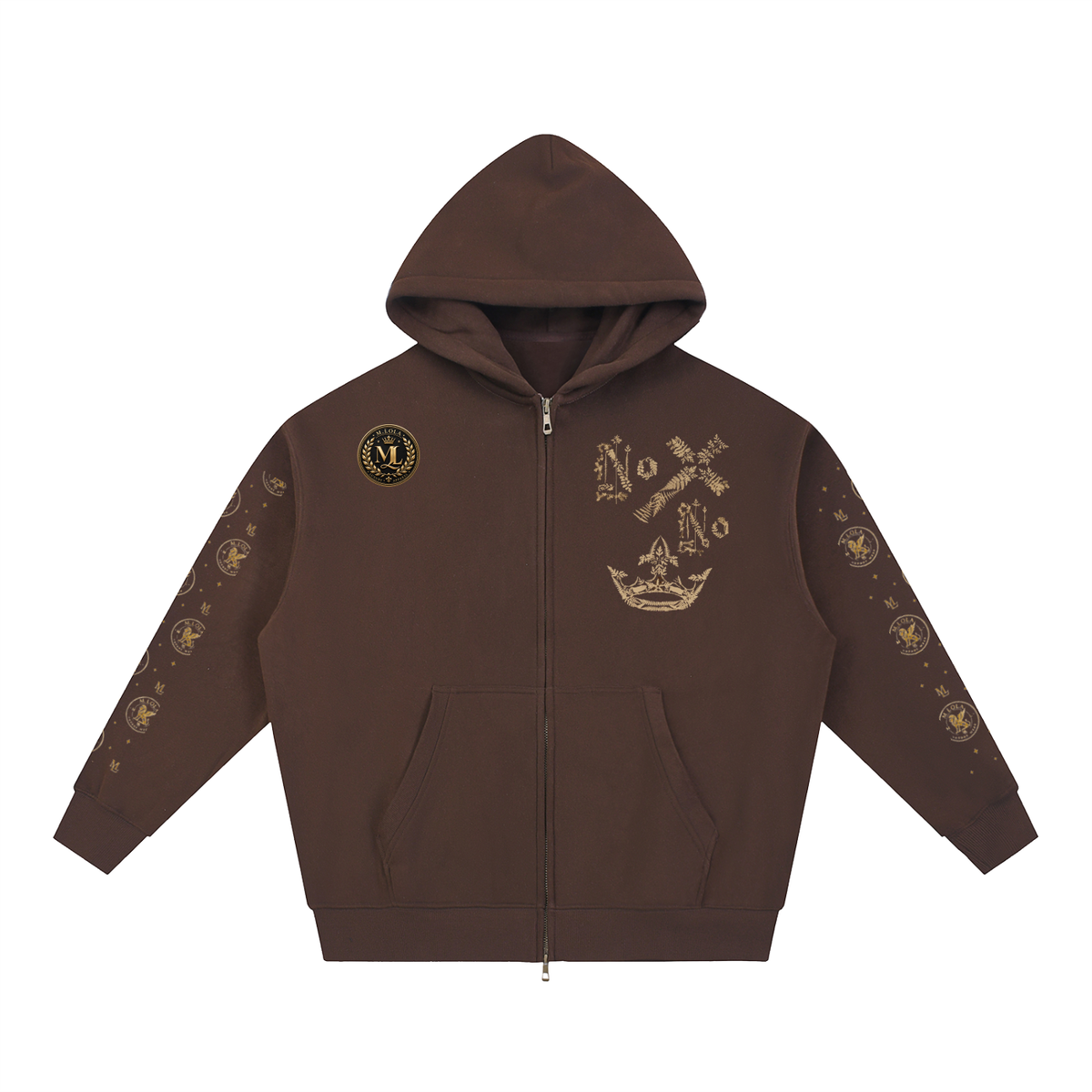 M.Lola "Cross and Crown" Essential Oversized Fleece Boxy Hoodie