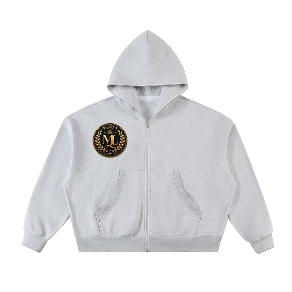 M.Lola “Judgment Day” Fleeced Full-Zip Boxy Hoodie