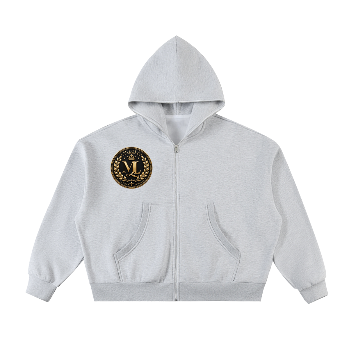 M.Lola “Judgment Day” Fleeced Full-Zip Boxy Hoodie