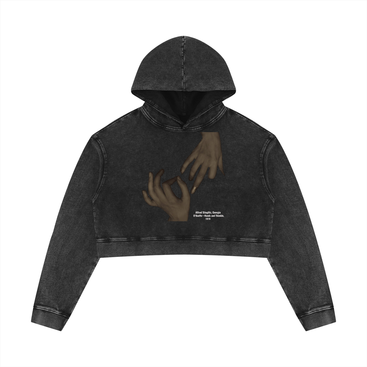 M.Lola “Hands” Women’s Mineral Washed Crop Hoodie
