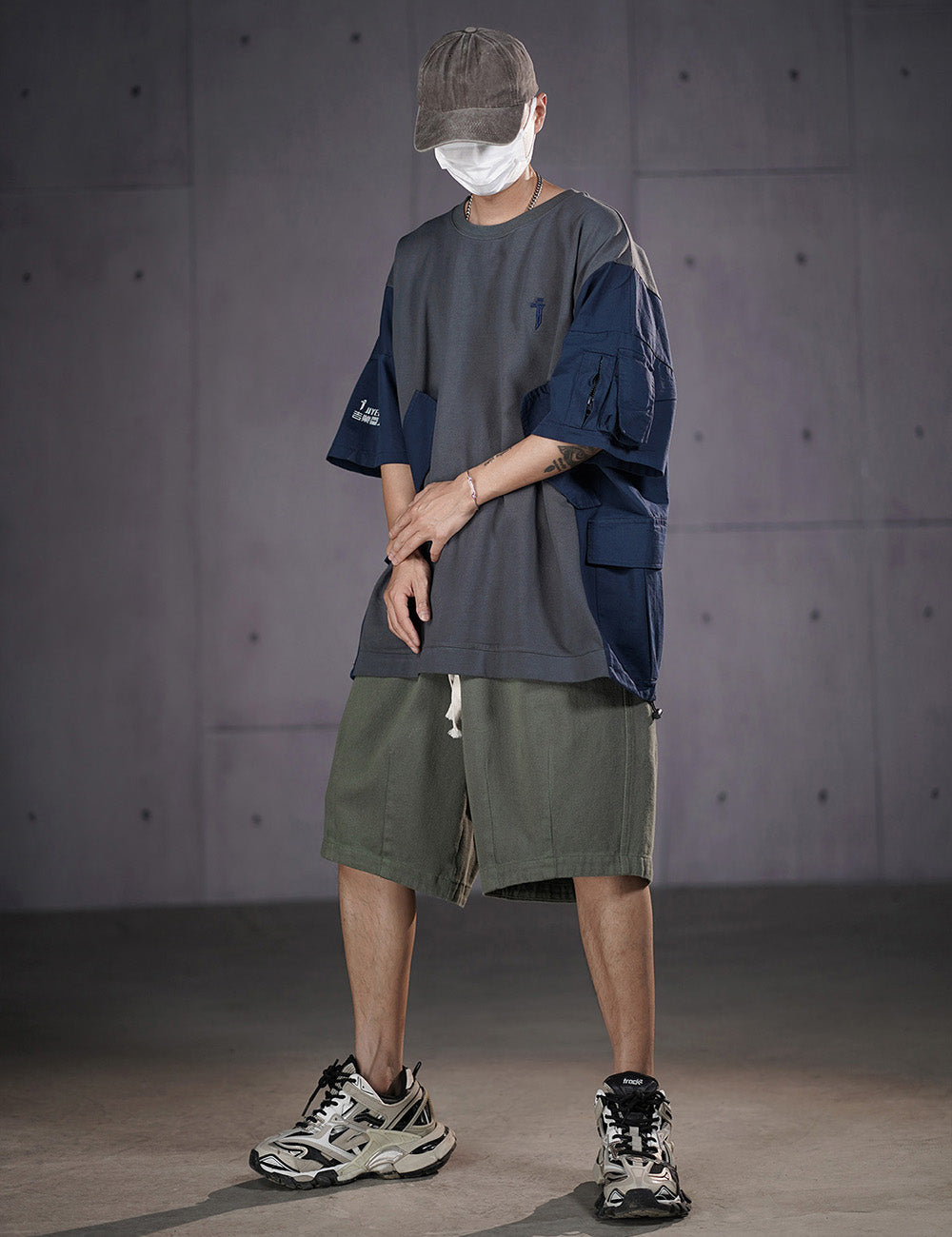 HiT38 Double Patchwork I-Tech Tee