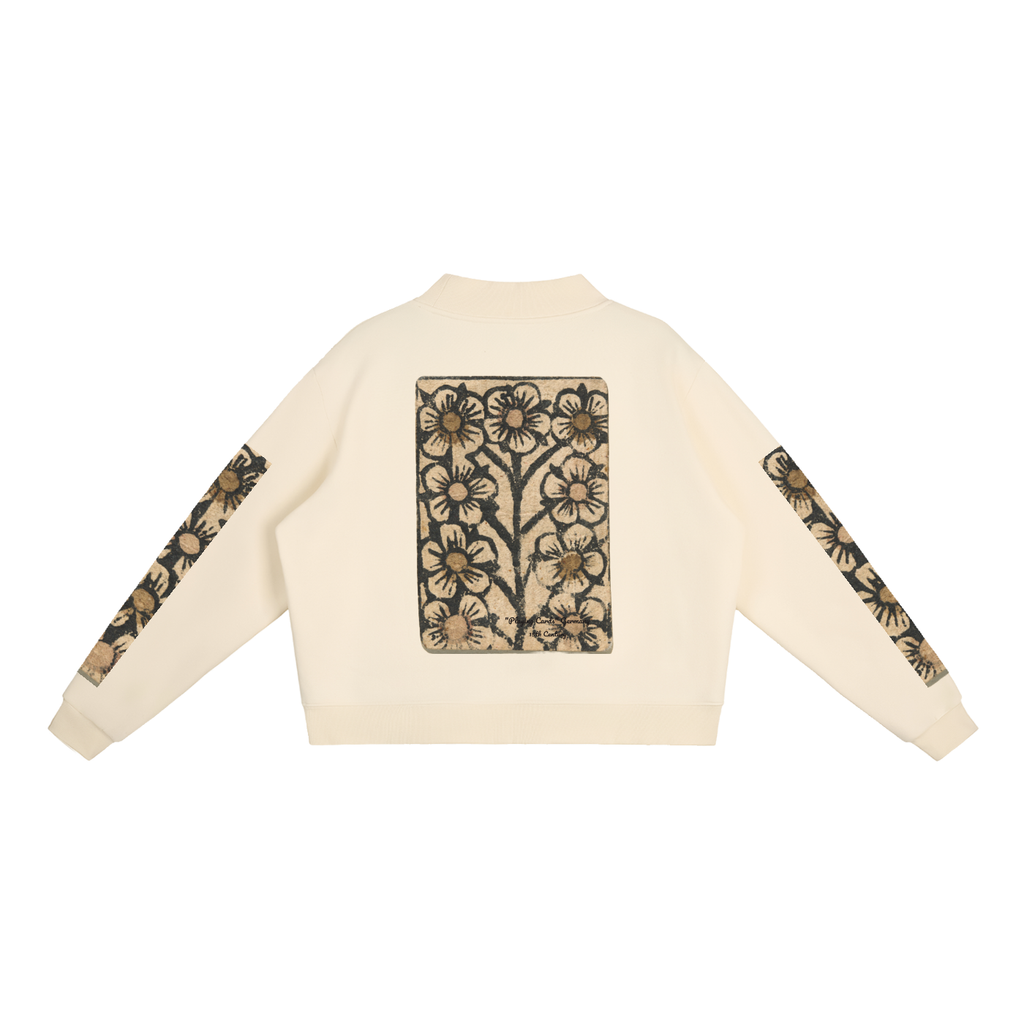 M.Lola "Playing "Card" Essential Fleece Mock-Neck Crew Sweatshirt