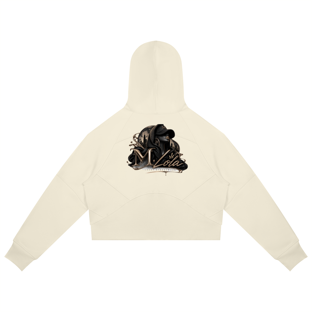 M. Lola Signature Cropped Zip-Through Hoodie