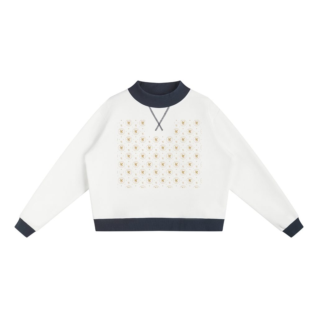 M.Lola "Cross & Crown"Women’s Mock Neck Crewneck Sweatshirt