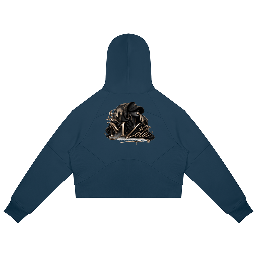 M. Lola Signature Cropped Zip-Through Hoodie