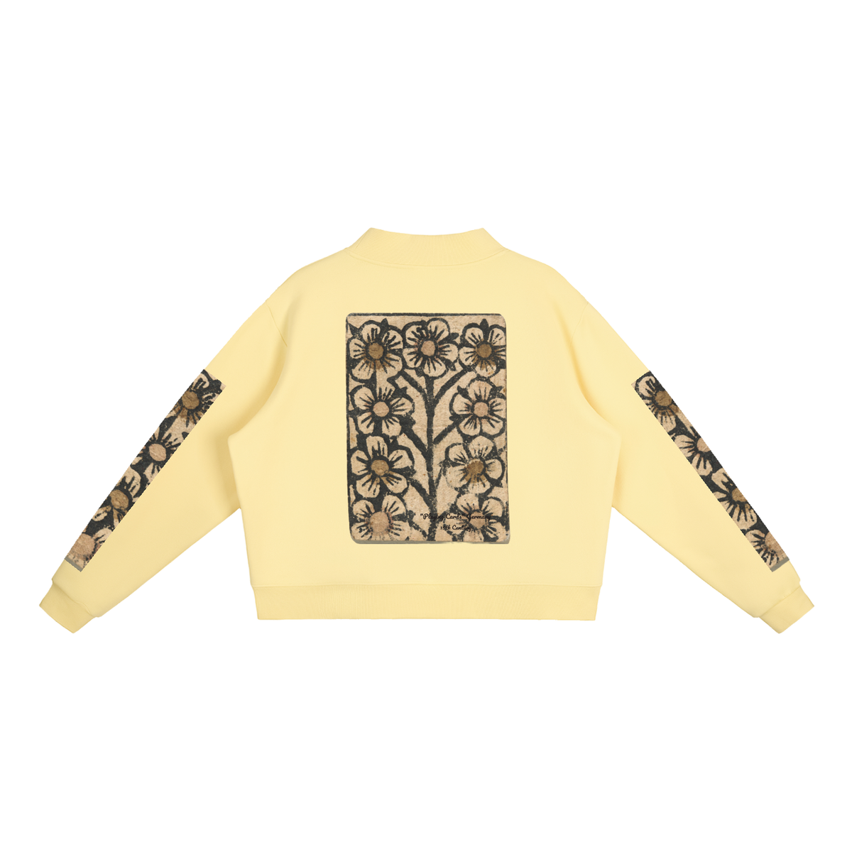 M.Lola "Playing "Card" Essential Fleece Mock-Neck Crew Sweatshirt
