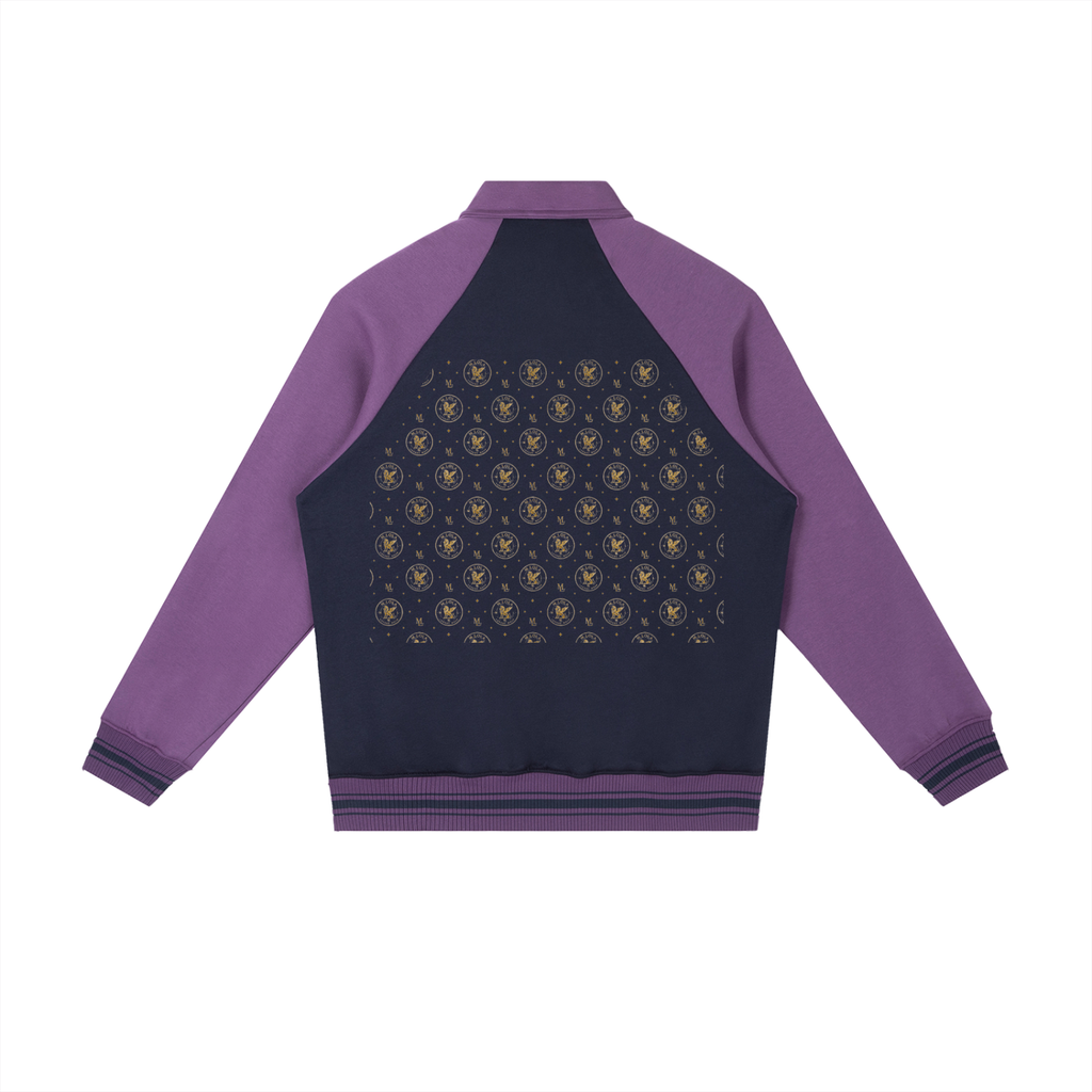 M.Lola Signature Contrast Raglan Sleeve Baseball Jacket