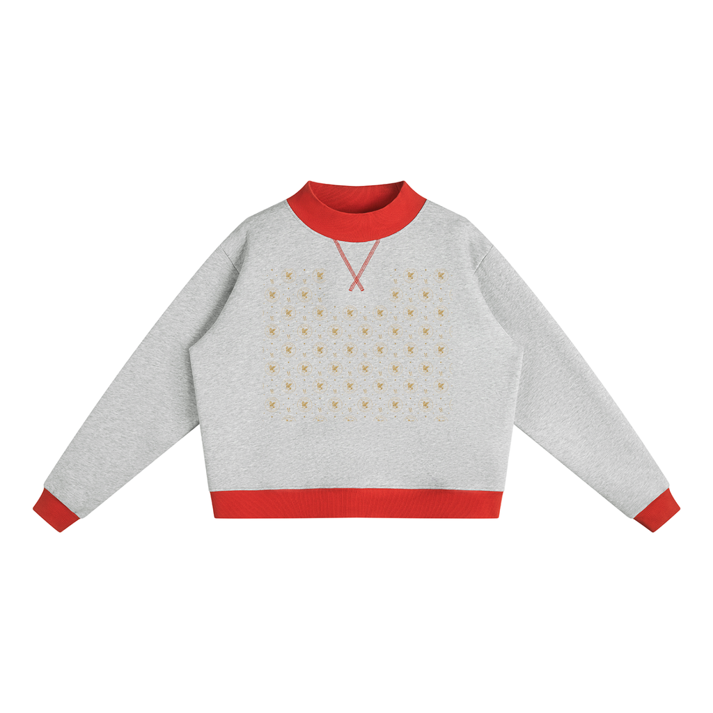 M.Lola "Cross & Crown"Women’s Mock Neck Crewneck Sweatshirt