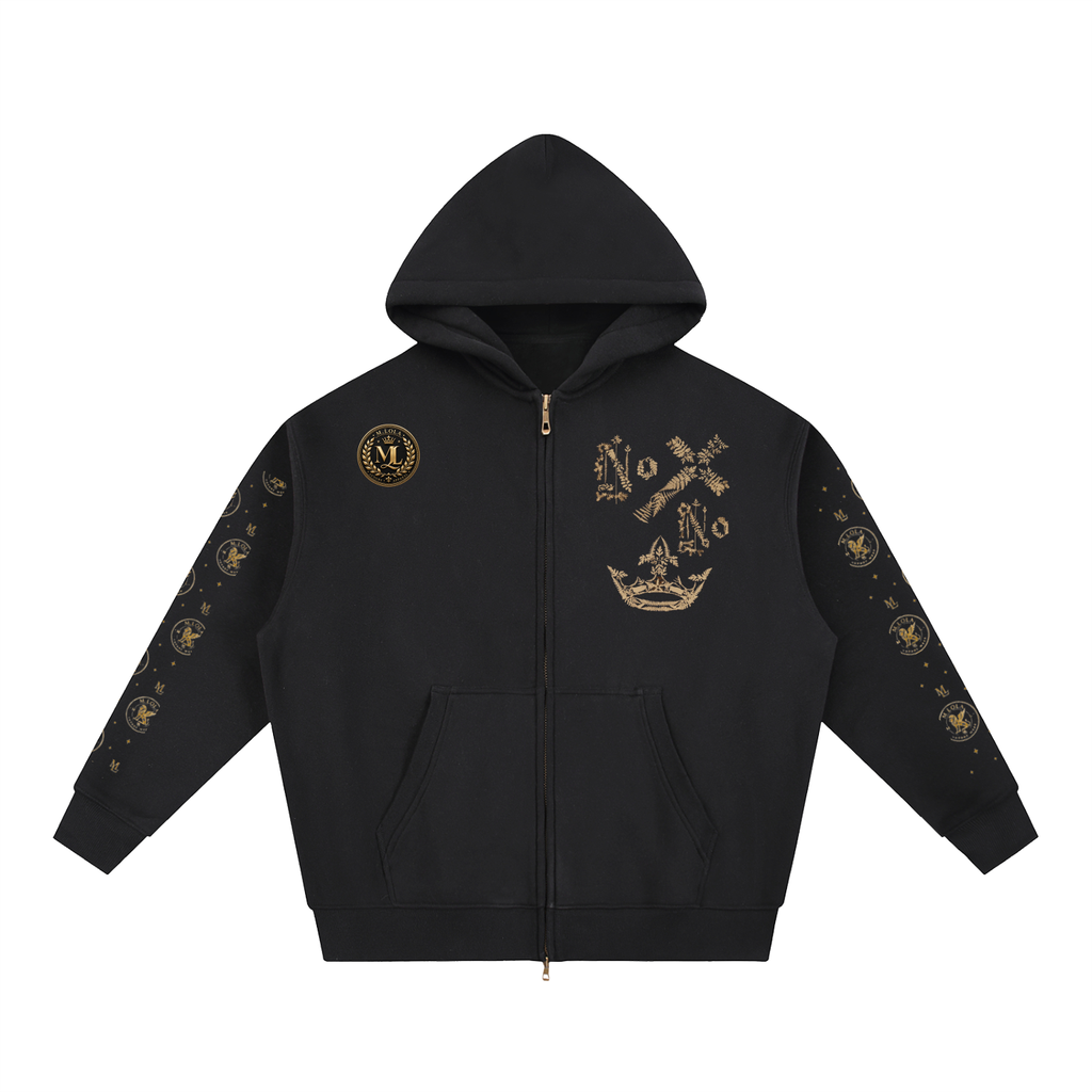 M.Lola "Cross and Crown" Essential Oversized Fleece Boxy Hoodie