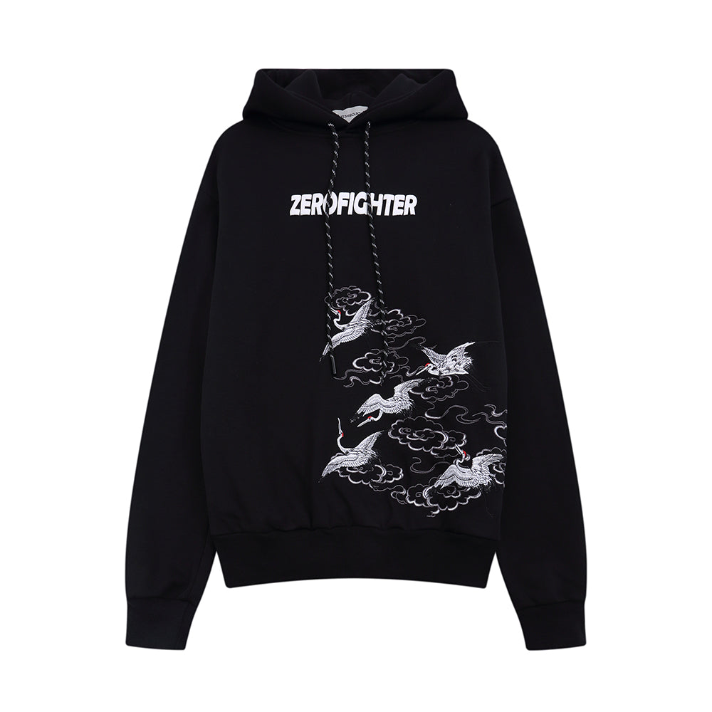 YE735 Red Suns Cranes Hoodie