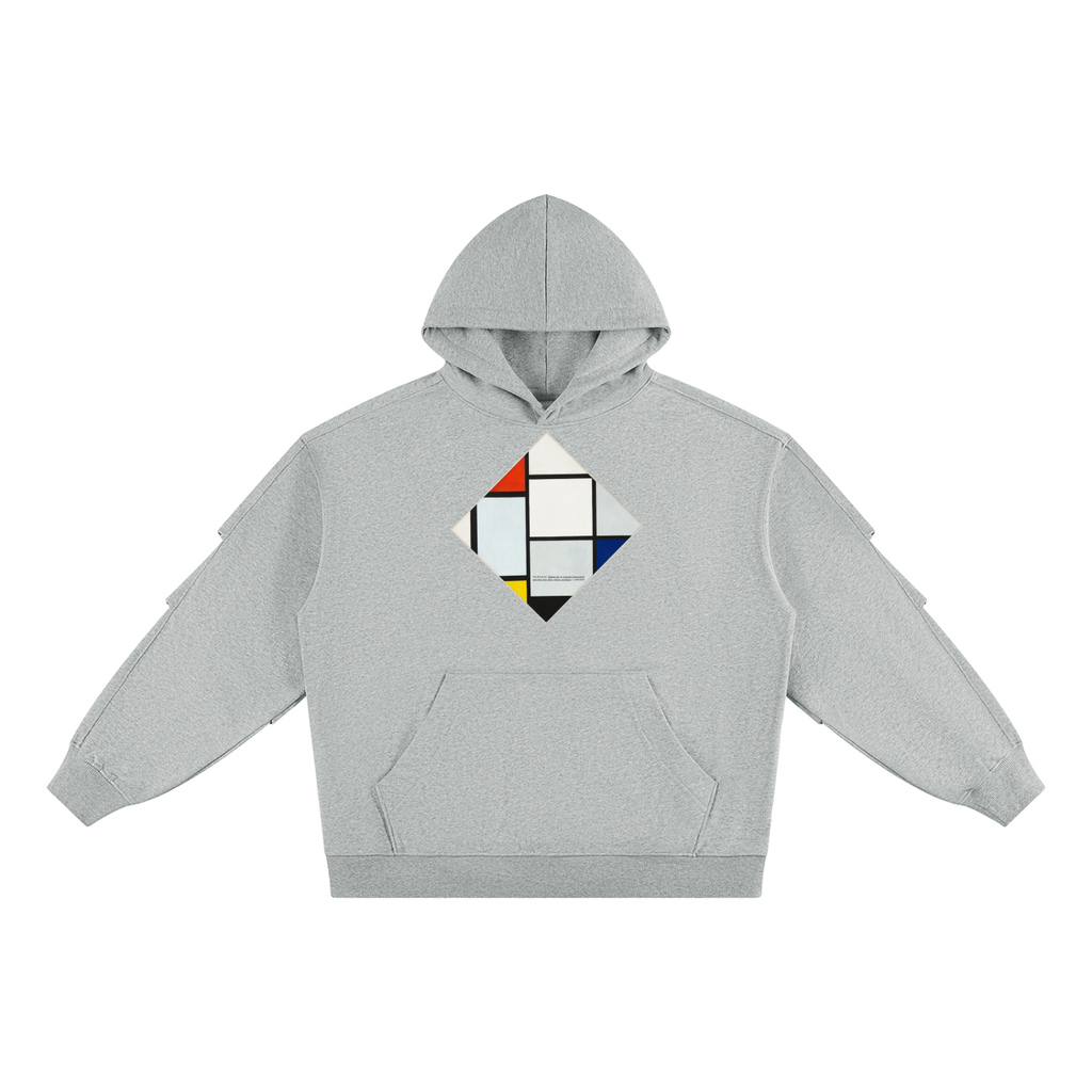 M.Lola “Mondrian” Unisex Heavyweight Ruched Sleeves Hoodie