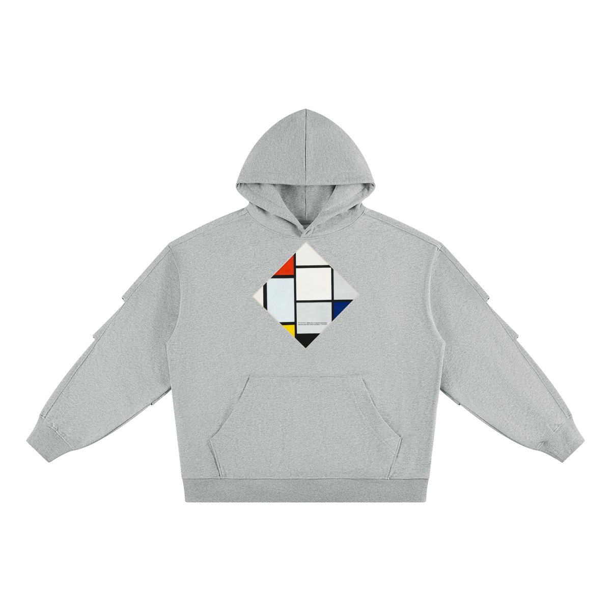 M.Lola “Mondrian” Unisex Heavyweight Ruched Sleeves Hoodie