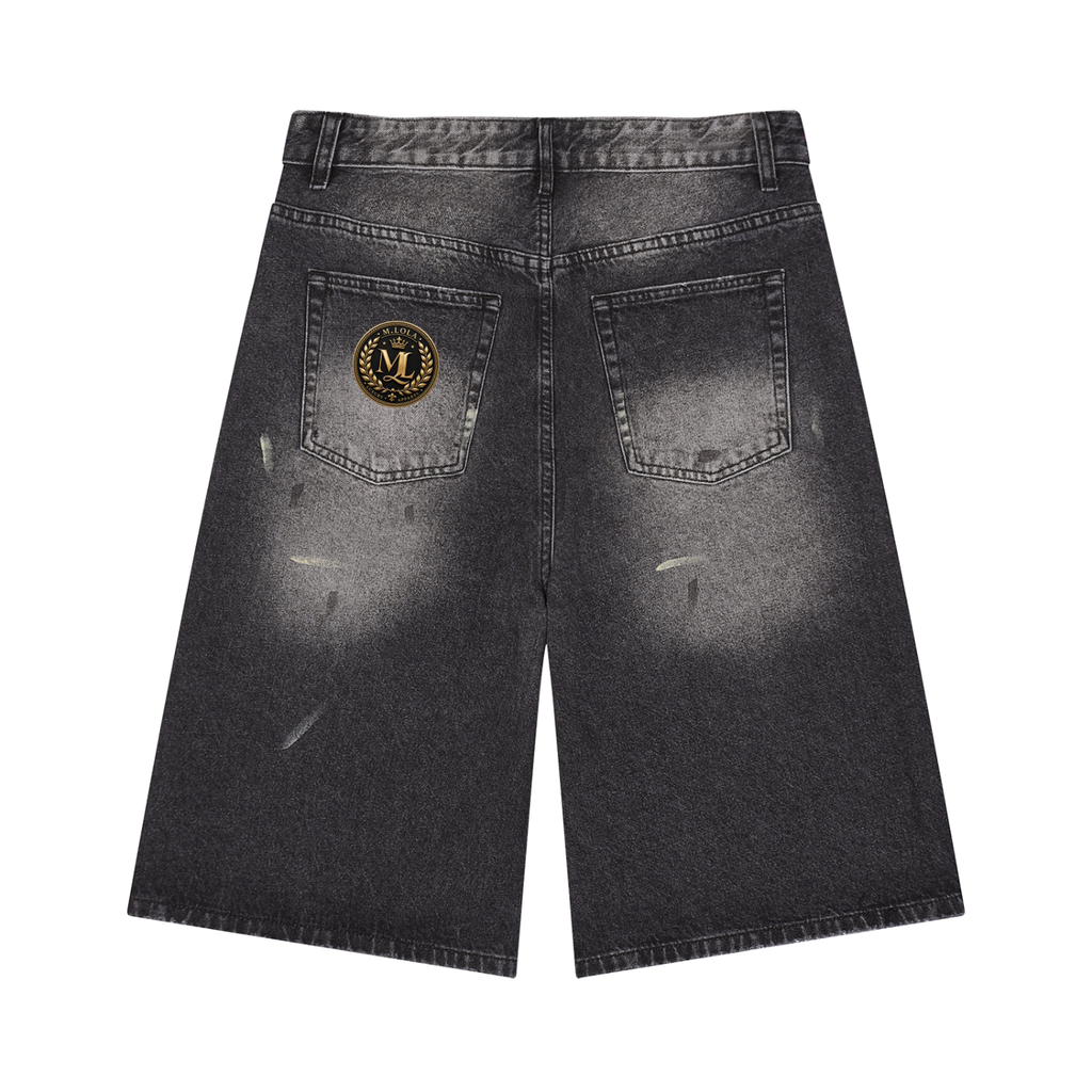 M.Lola “Jazz” Men’s Vintage Wash Wide Leg Denim Shorts