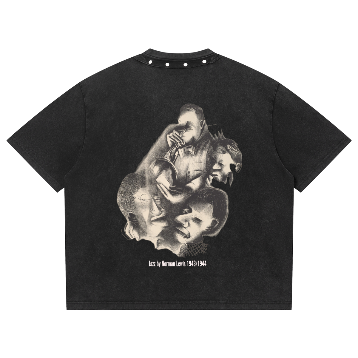M.Lola “Jazz” Unisex Washed Boxy Studded T-Shirt