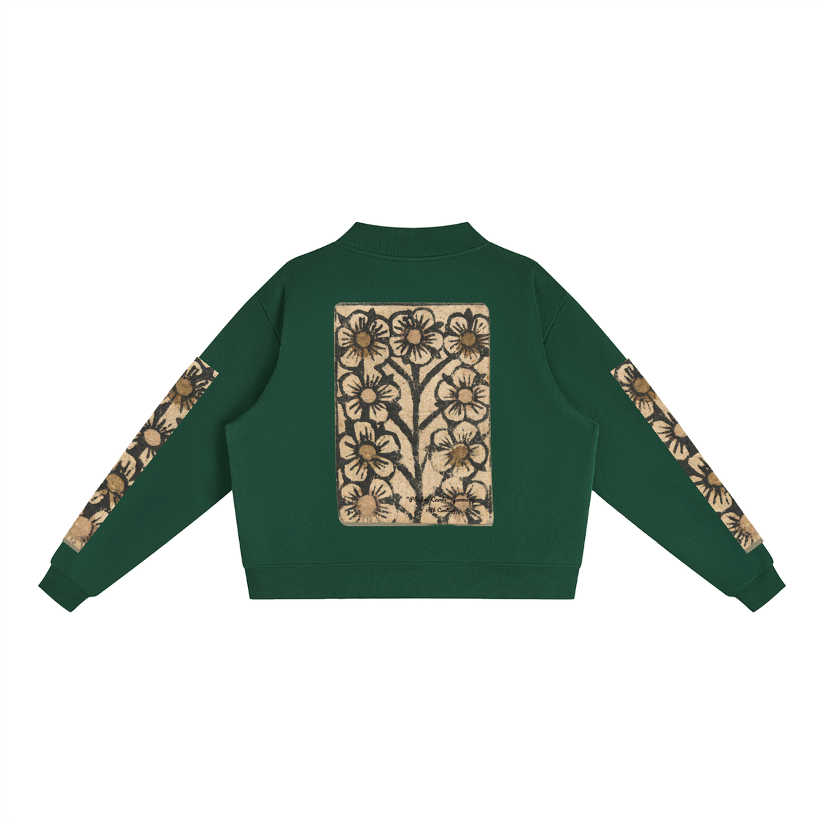 M.Lola "Playing "Card" Essential Fleece Mock-Neck Crew Sweatshirt