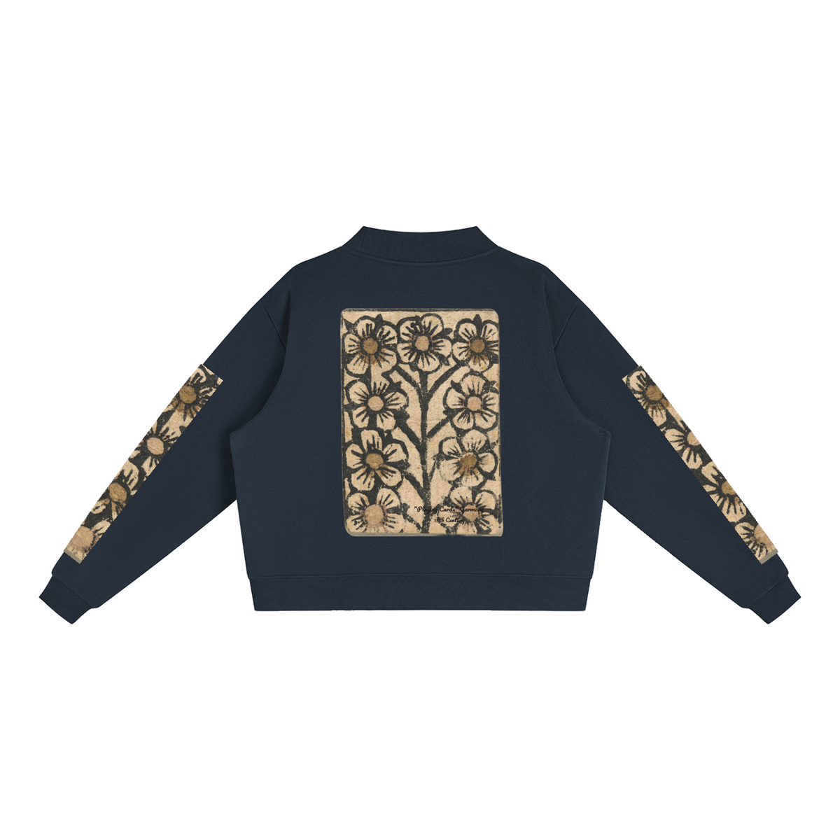 M.Lola "Playing "Card" Essential Fleece Mock-Neck Crew Sweatshirt