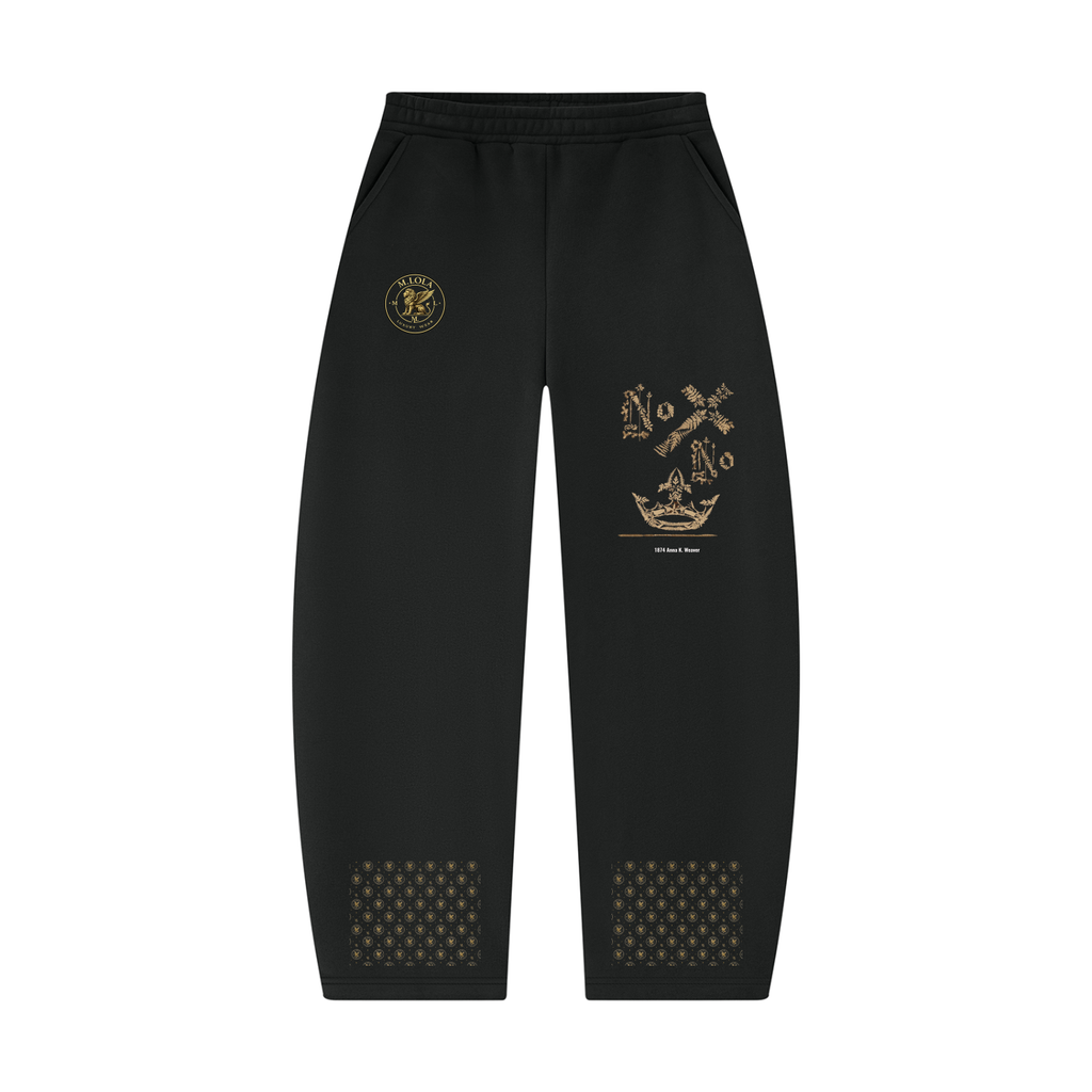 M.Lola "Cross and Crown"Unisex Barrel Leg Sweatpants