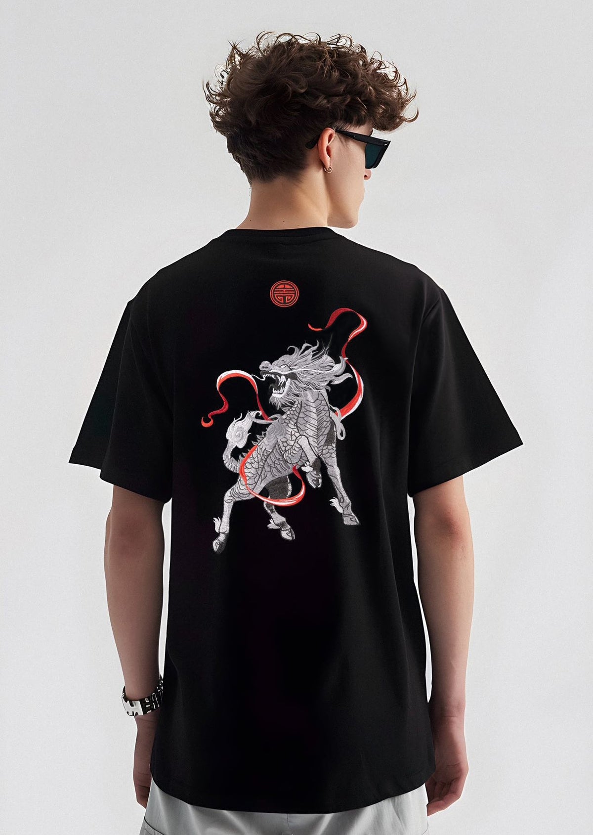 KH755 Raging Kirin Embroidery Tee