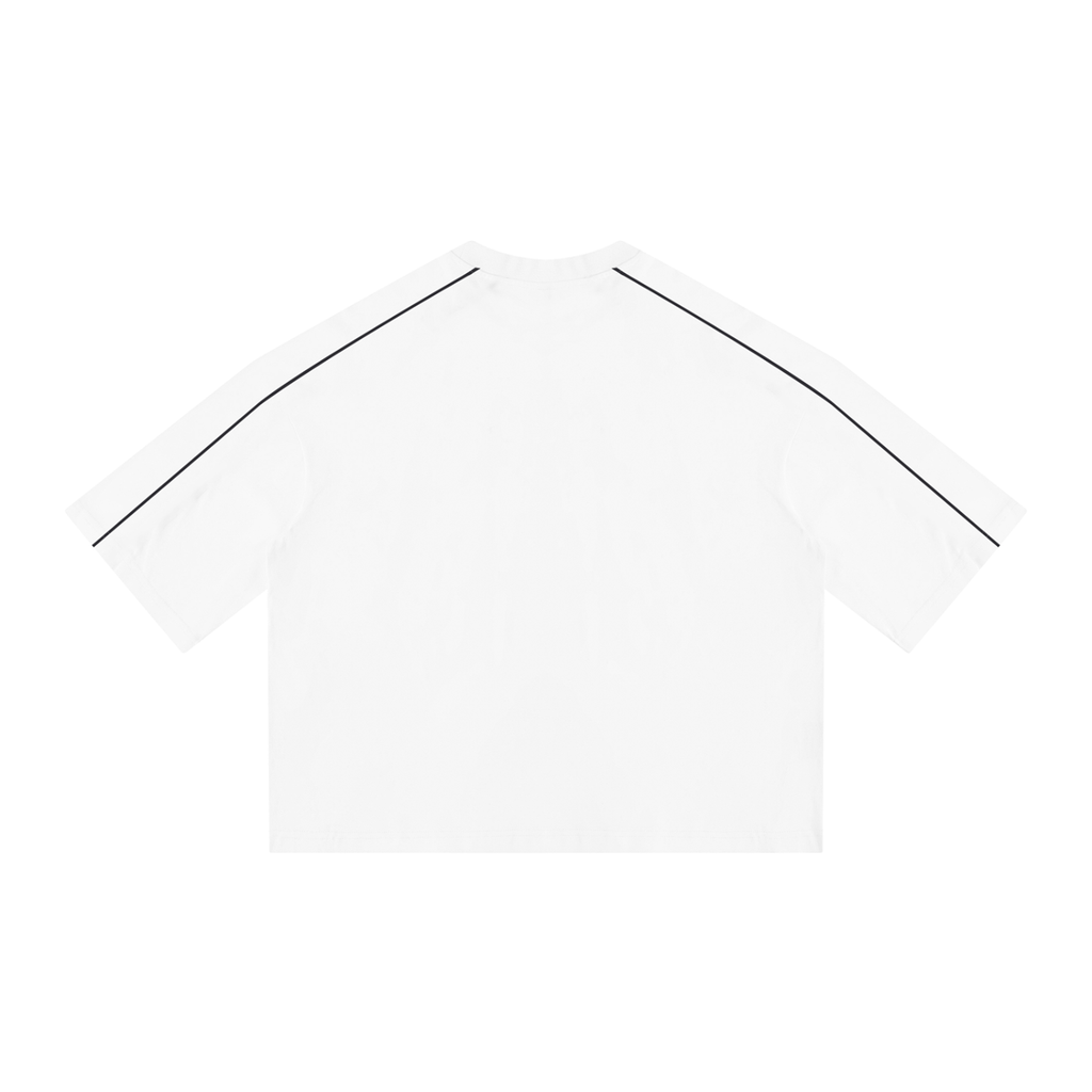 M.Lola Signature Logo Unisex Heavyweight Boxy Piping T-Shirt