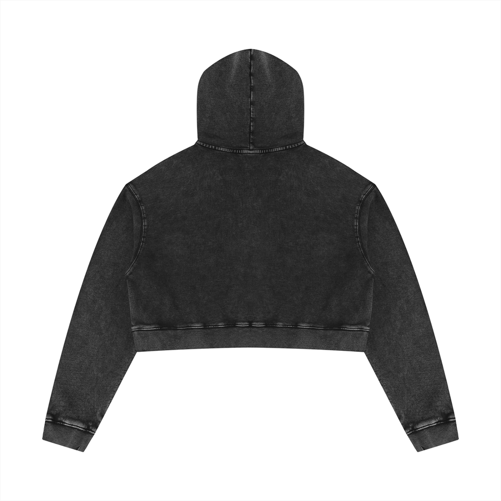 M.Lola “Hands” Women’s Mineral Washed Crop Hoodie