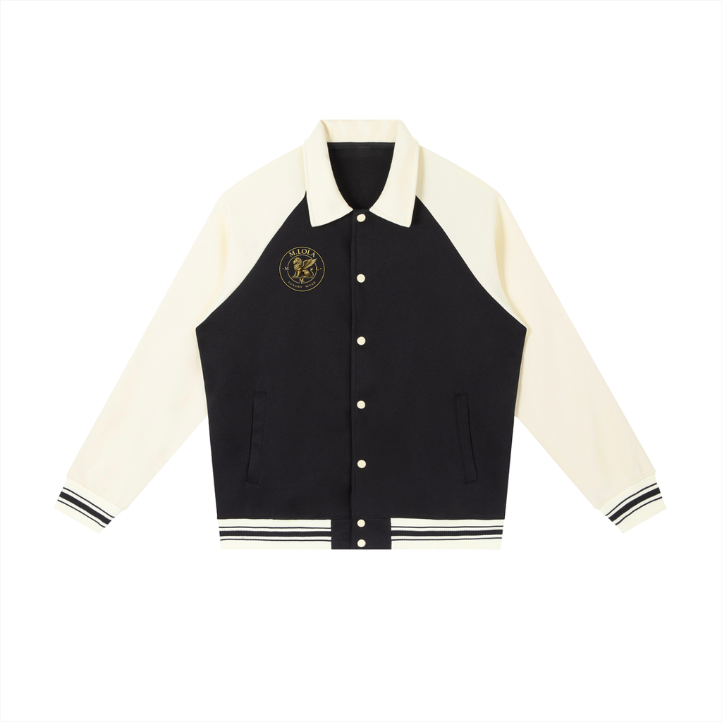 M.Lola Signature Contrast Raglan Sleeve Baseball Jacket