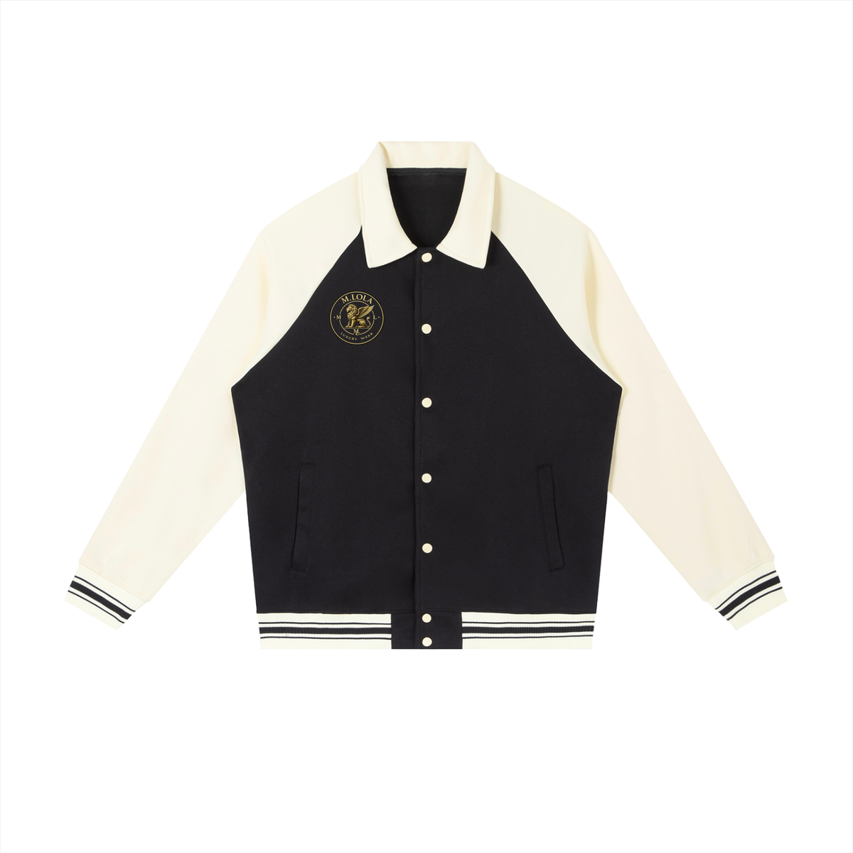 M.Lola Signature Contrast Raglan Sleeve Baseball Jacket