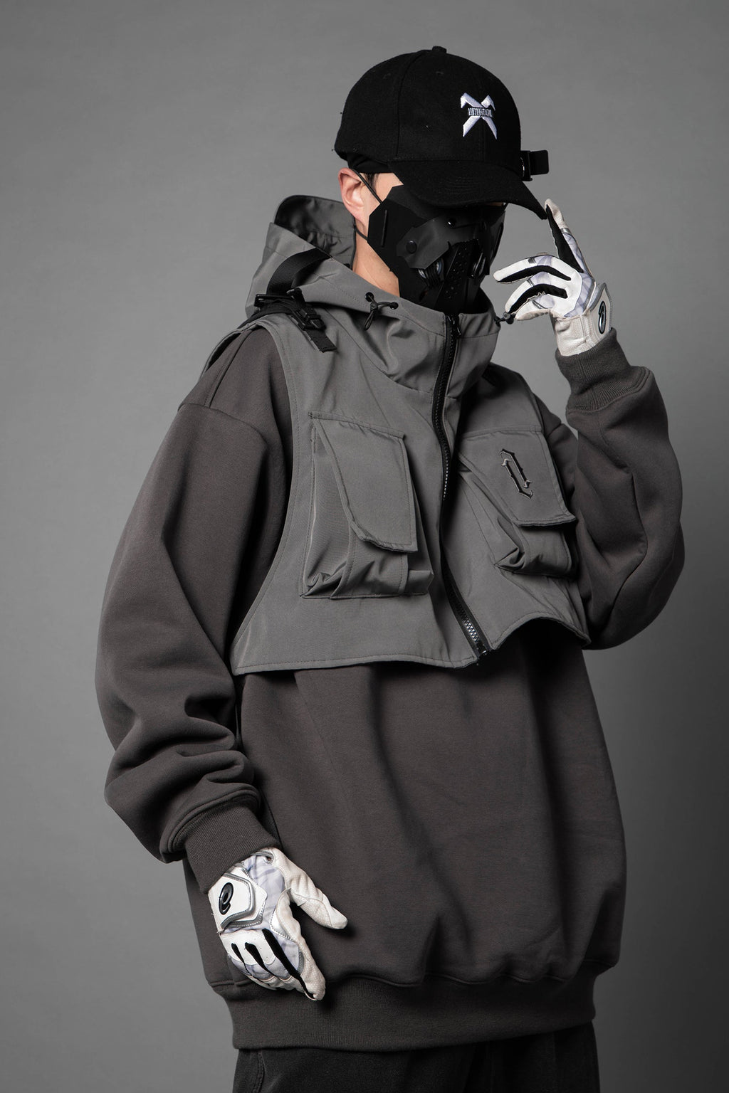 HiH34 Grey Tech Guard Hoodie