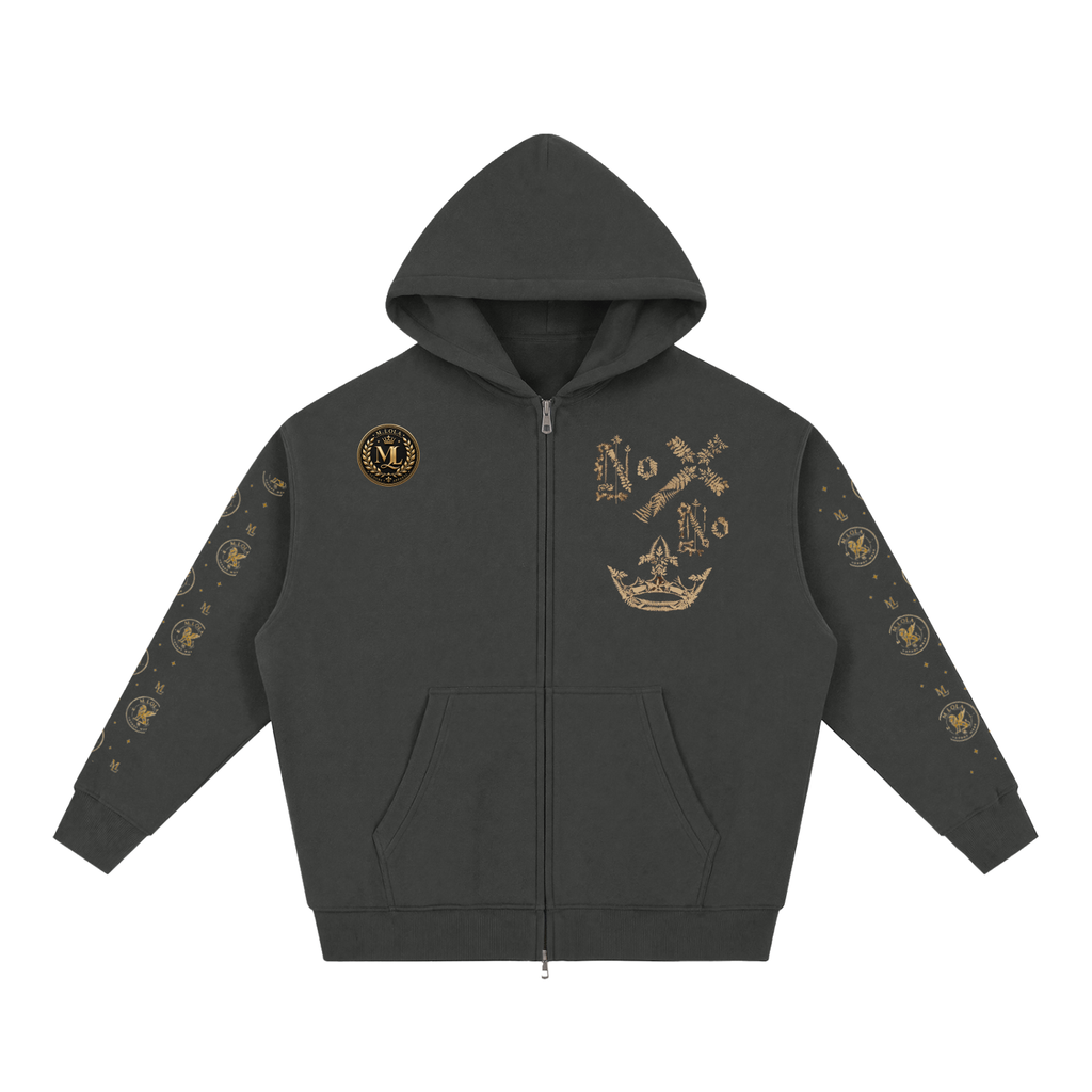 M.Lola "Cross and Crown" Essential Oversized Fleece Boxy Hoodie