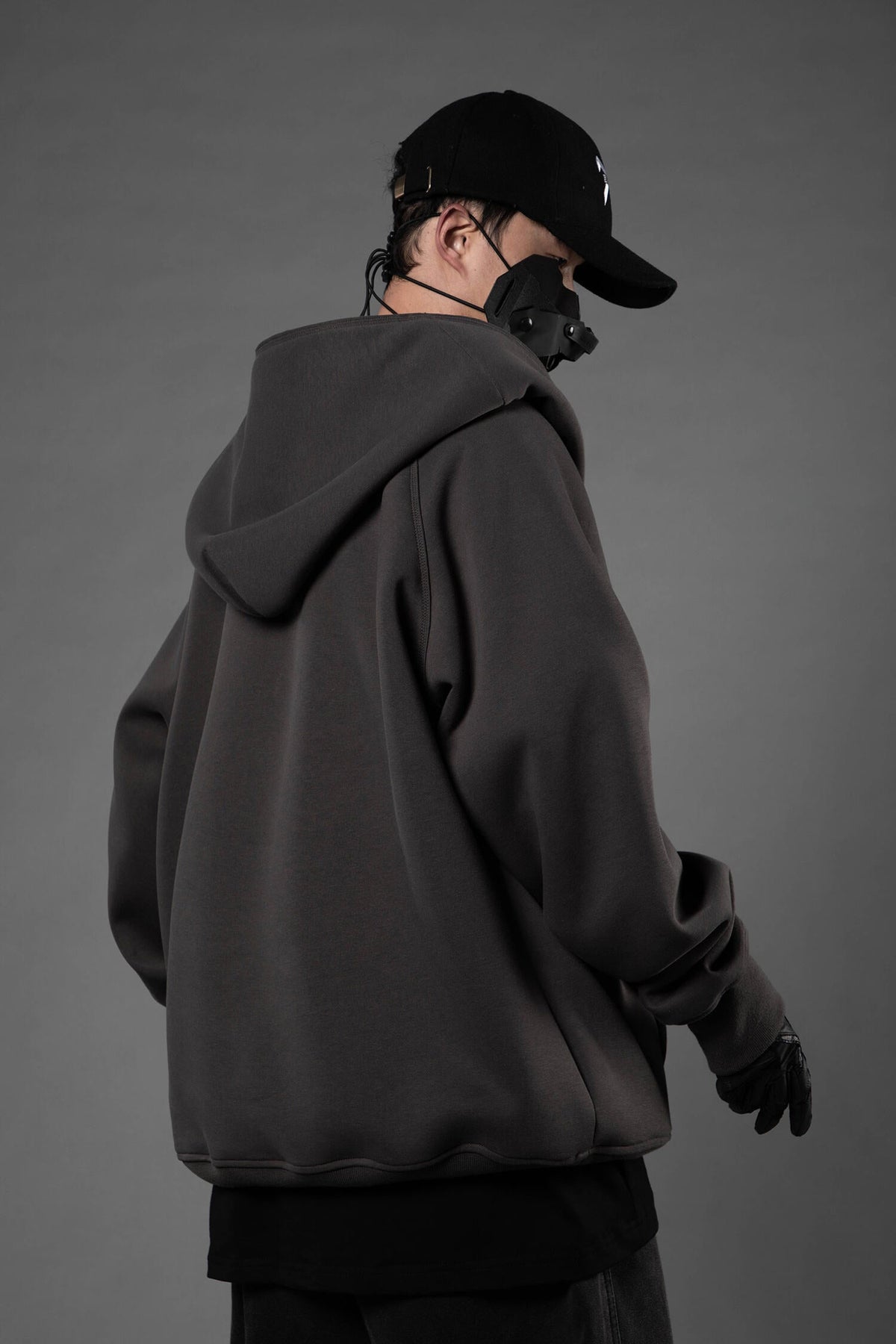 HiH38 Grey Layered Hoodie